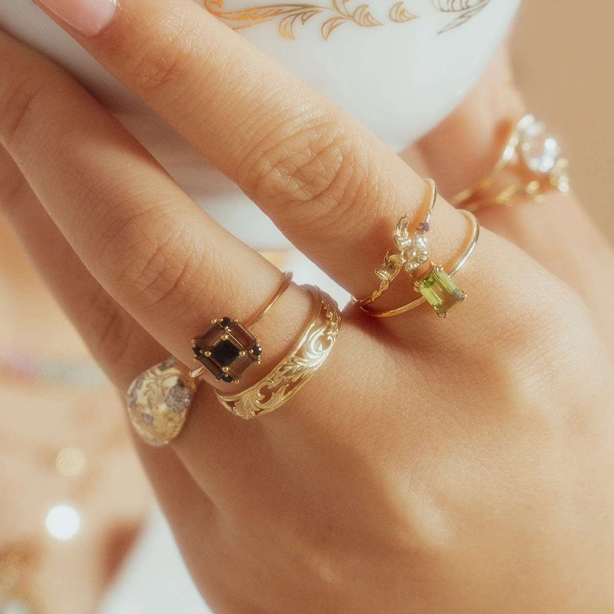 Solid Gold Essential Baguette Birthstone Ring