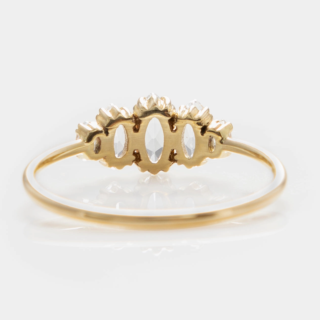 Solid Gold Essential Marquise Cluster Ring