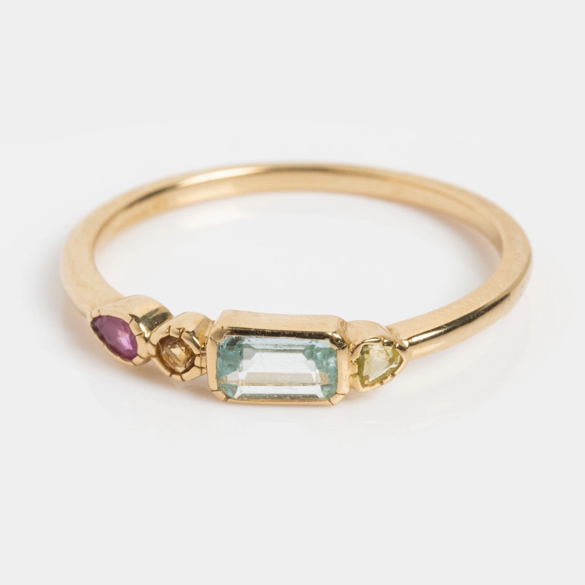 Solid Gold First Light Pastel Gemstone Ring