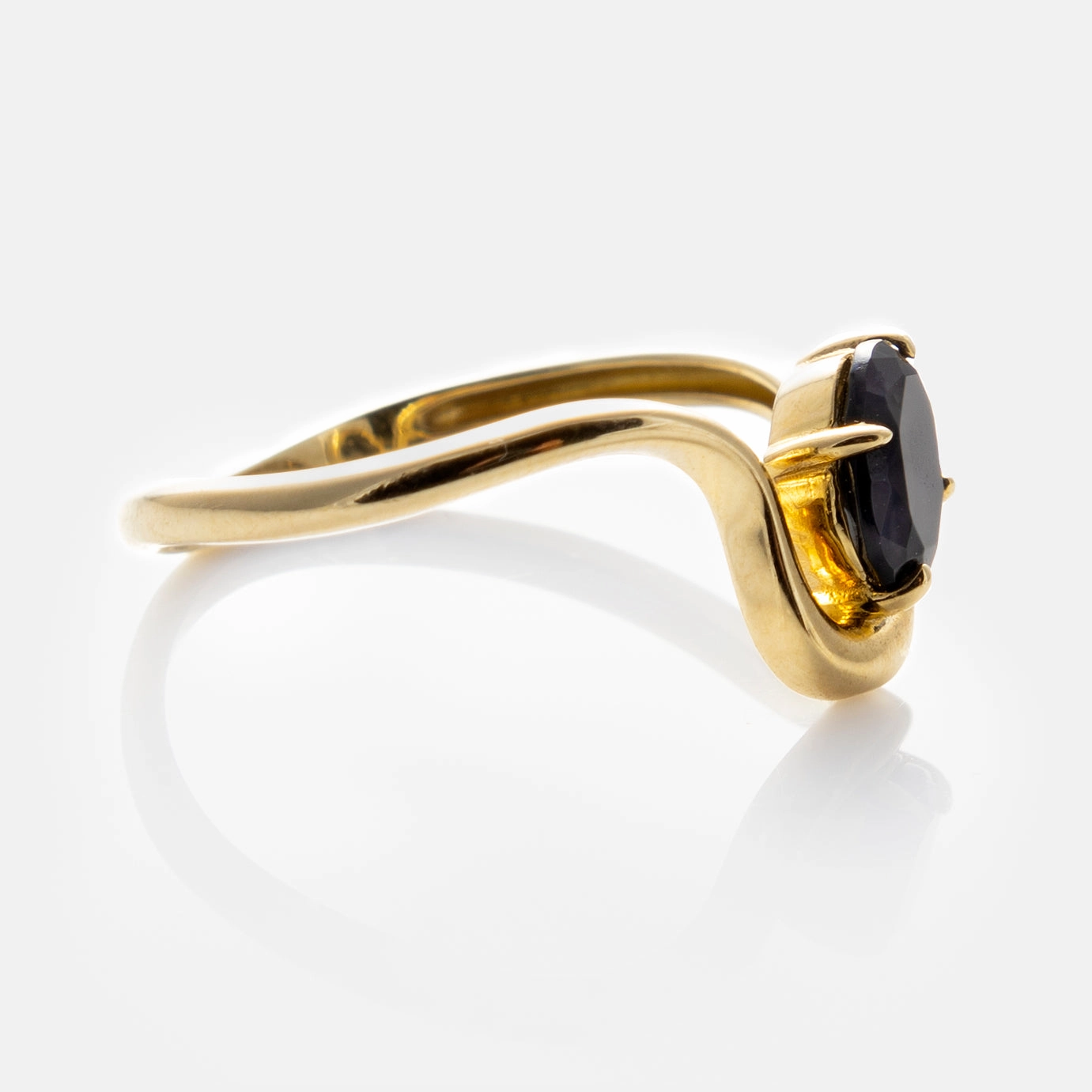 Solid Gold Floating Gem Ring
