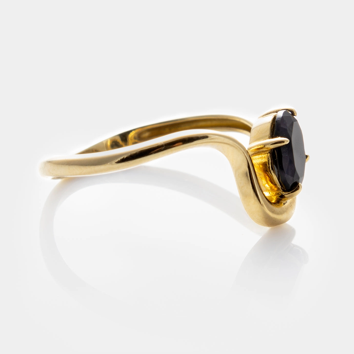 Solid Gold Floating Gem Ring