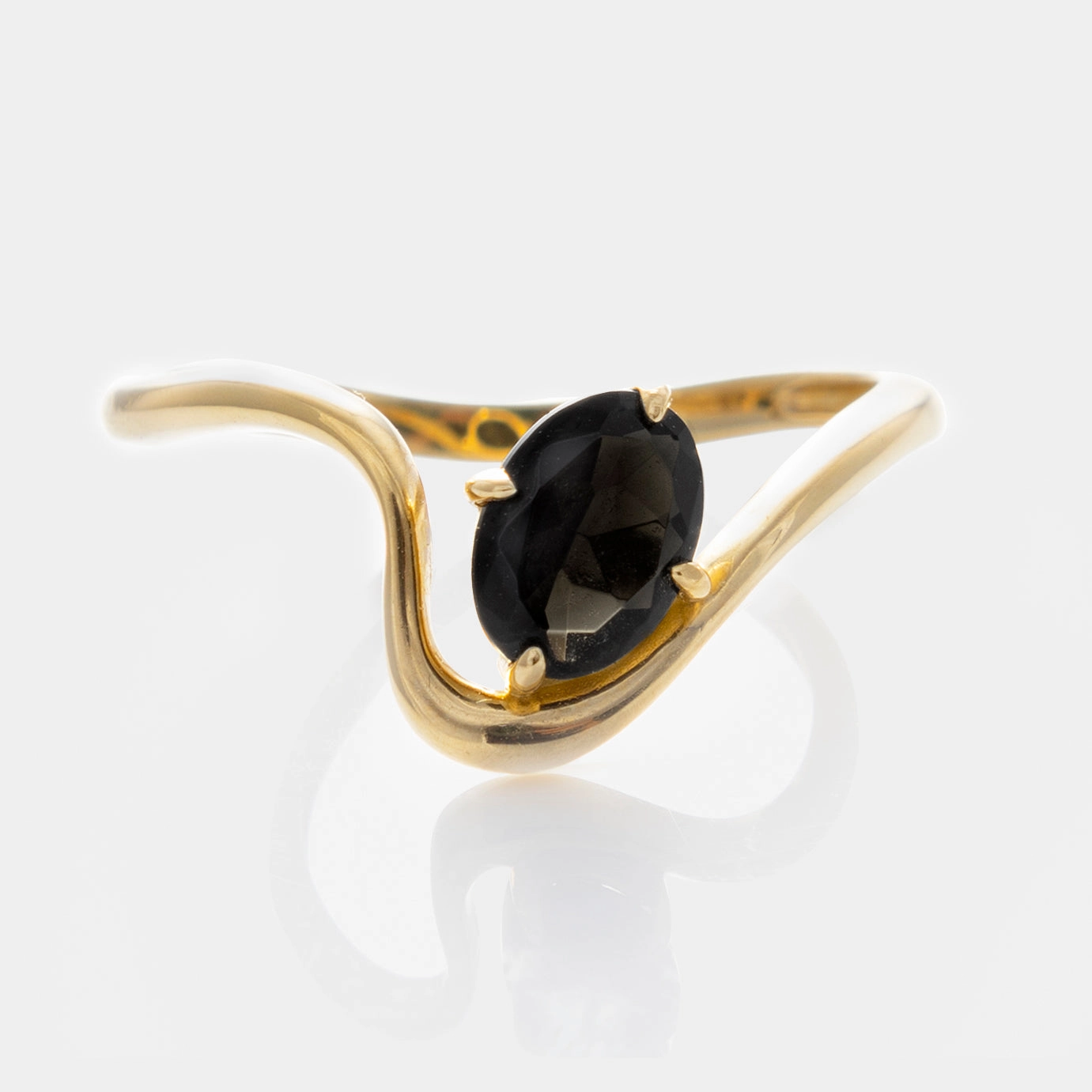 Solid Gold Floating Gem Ring