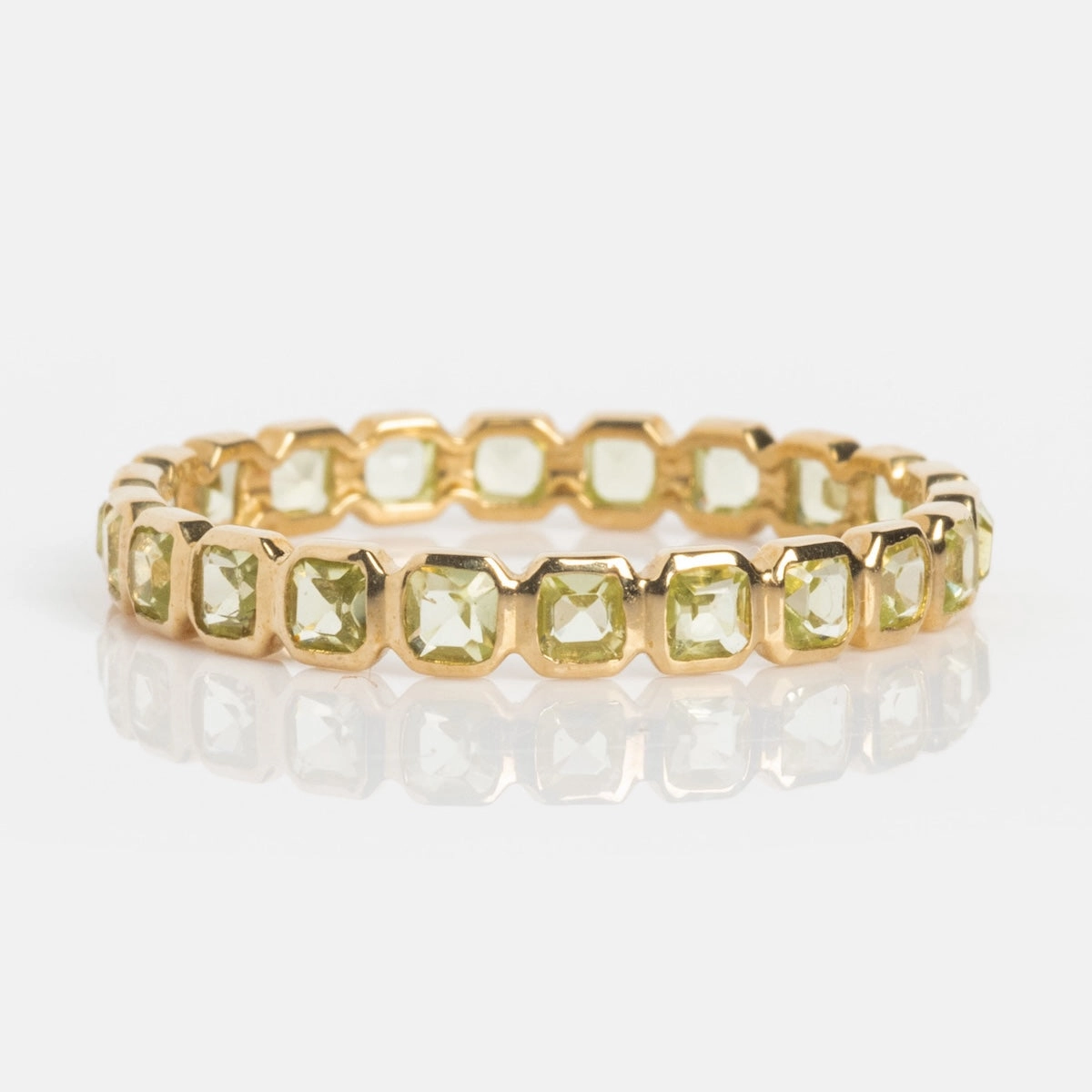 Solid Gold Gemstone Eternity Stacking Ring