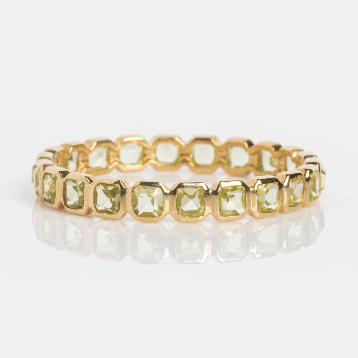 Solid Gold Gemstone Eternity Stacking Ring