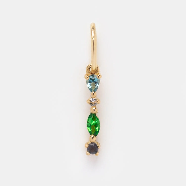 Solid Gold Gemstone Letter Charm