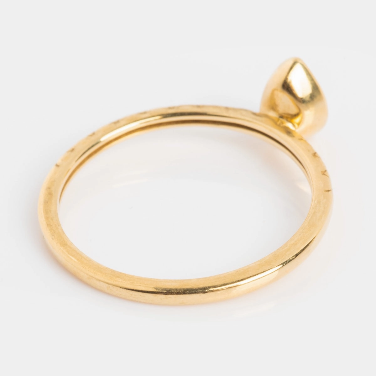 Solid Gold Green Amethyst Pear Ring