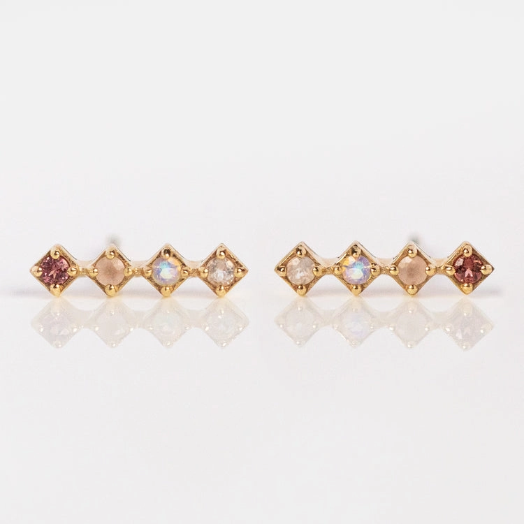 Solid Gold Grow Acrostic Earrings