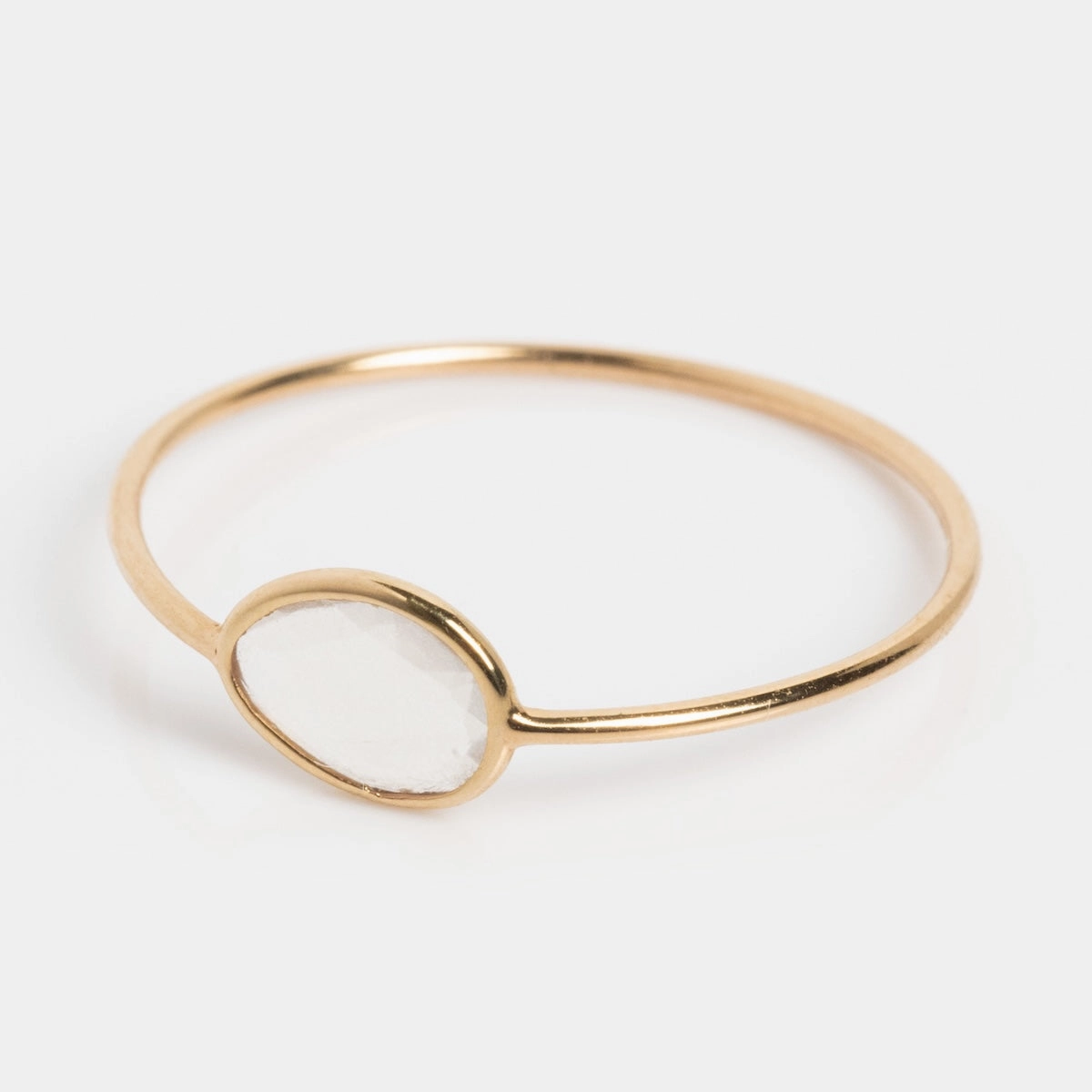 Solid Gold Horizon Moonstone Ring