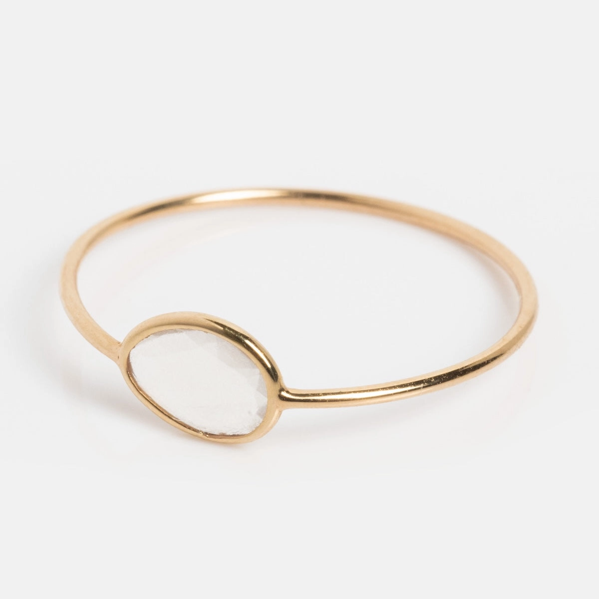 Solid Gold Horizon Moonstone Ring