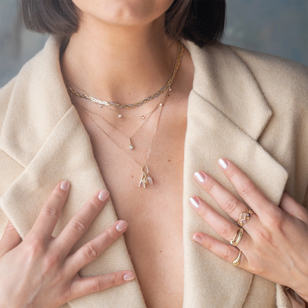 Solid Gold Horizon Moonstone Ring