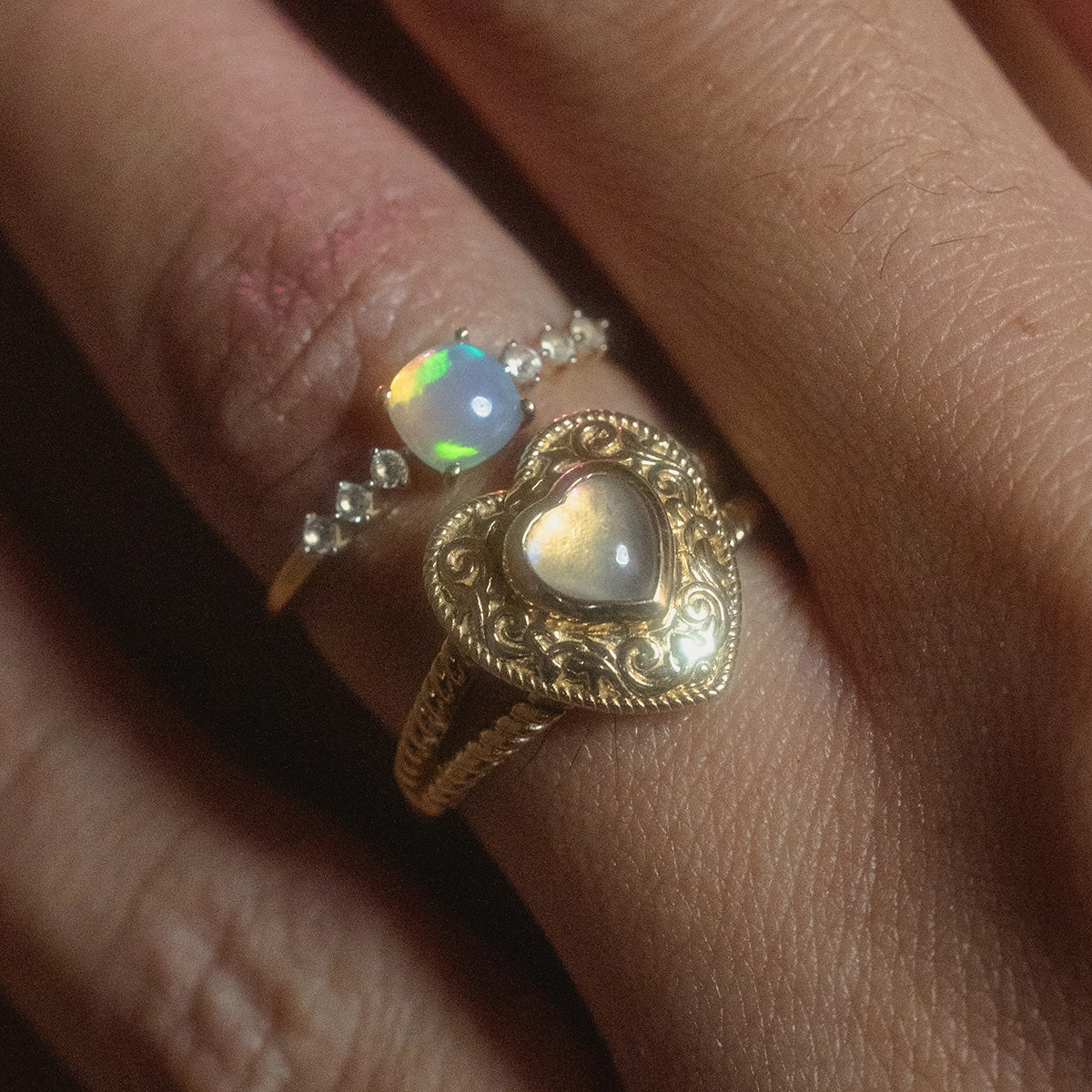 Solid Gold Lovely Opal Ring