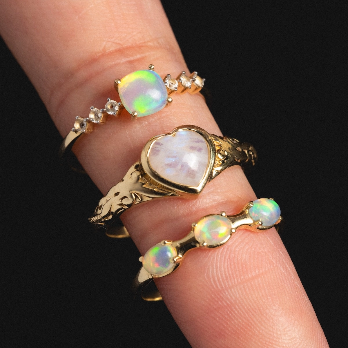 Solid Gold Lovely Opal Ring