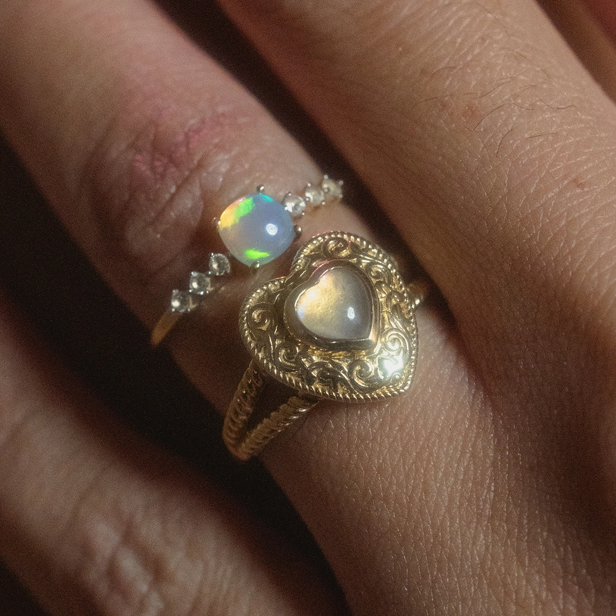 Solid Gold Lovely Opal Ring
