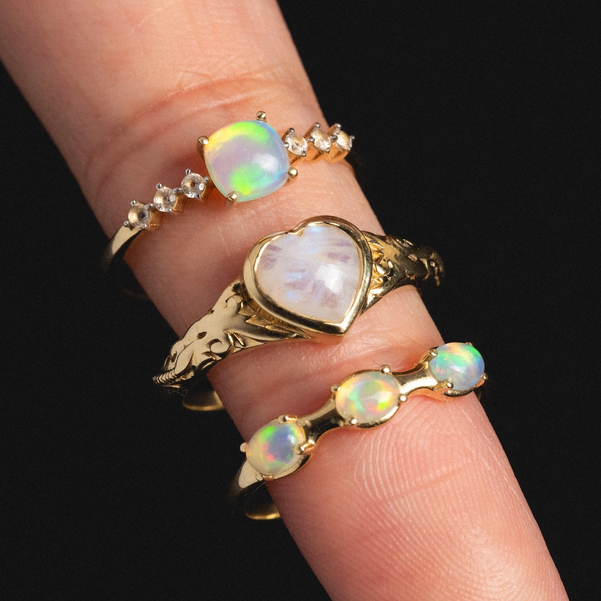 Solid Gold Lovely Opal Ring