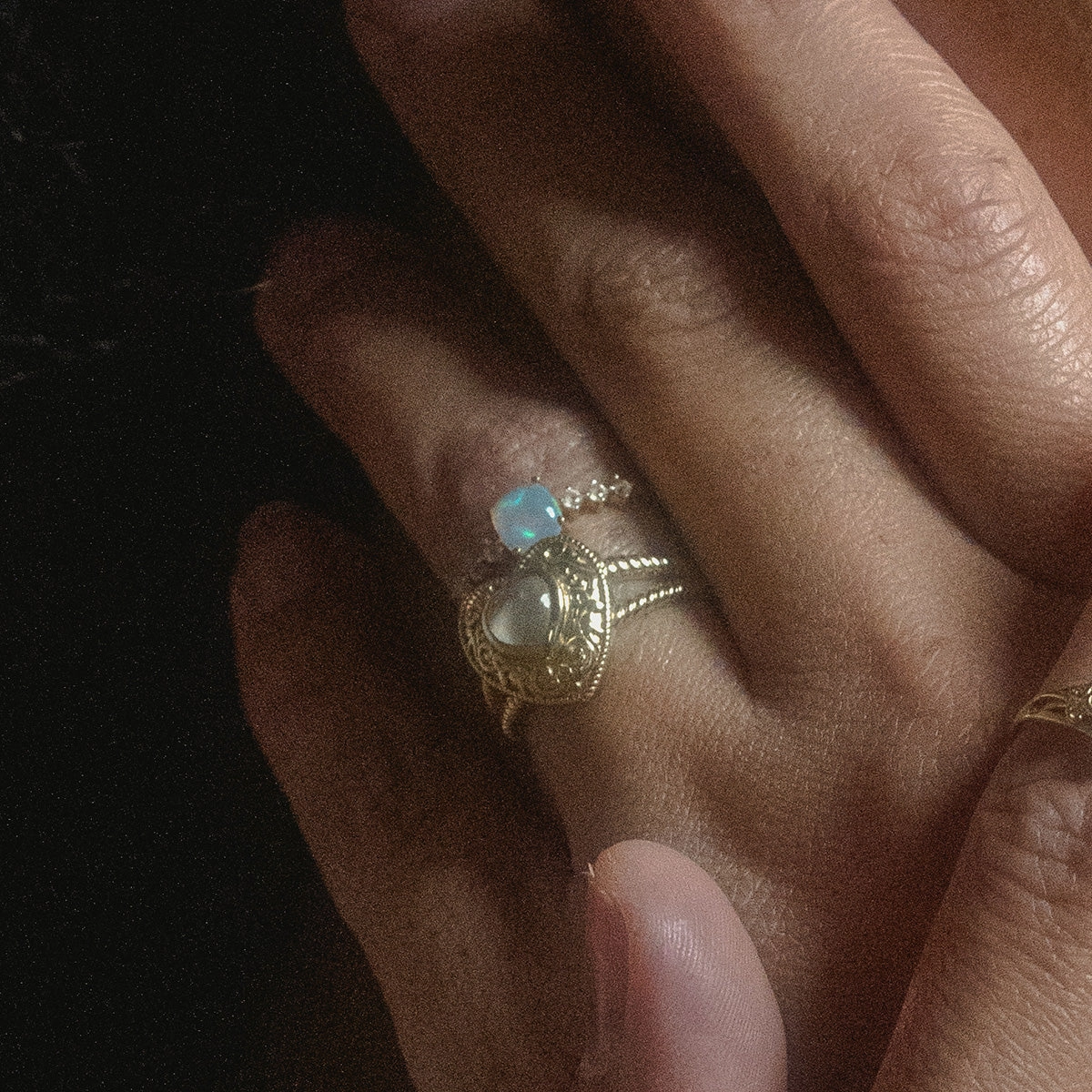 Solid Gold Lovely Opal Ring
