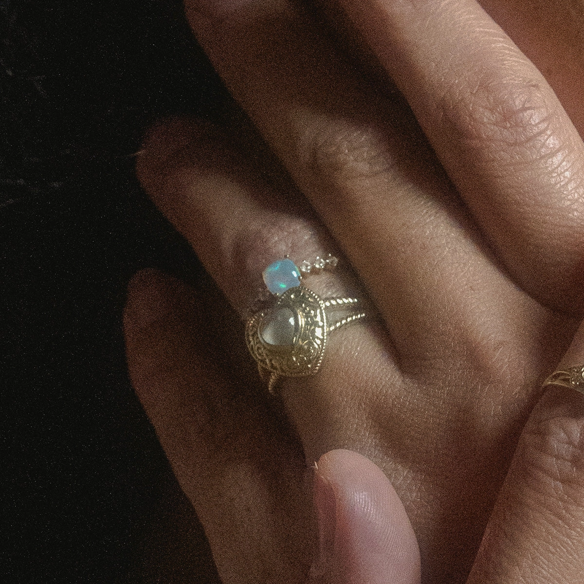 Solid Gold Lovely Opal Ring