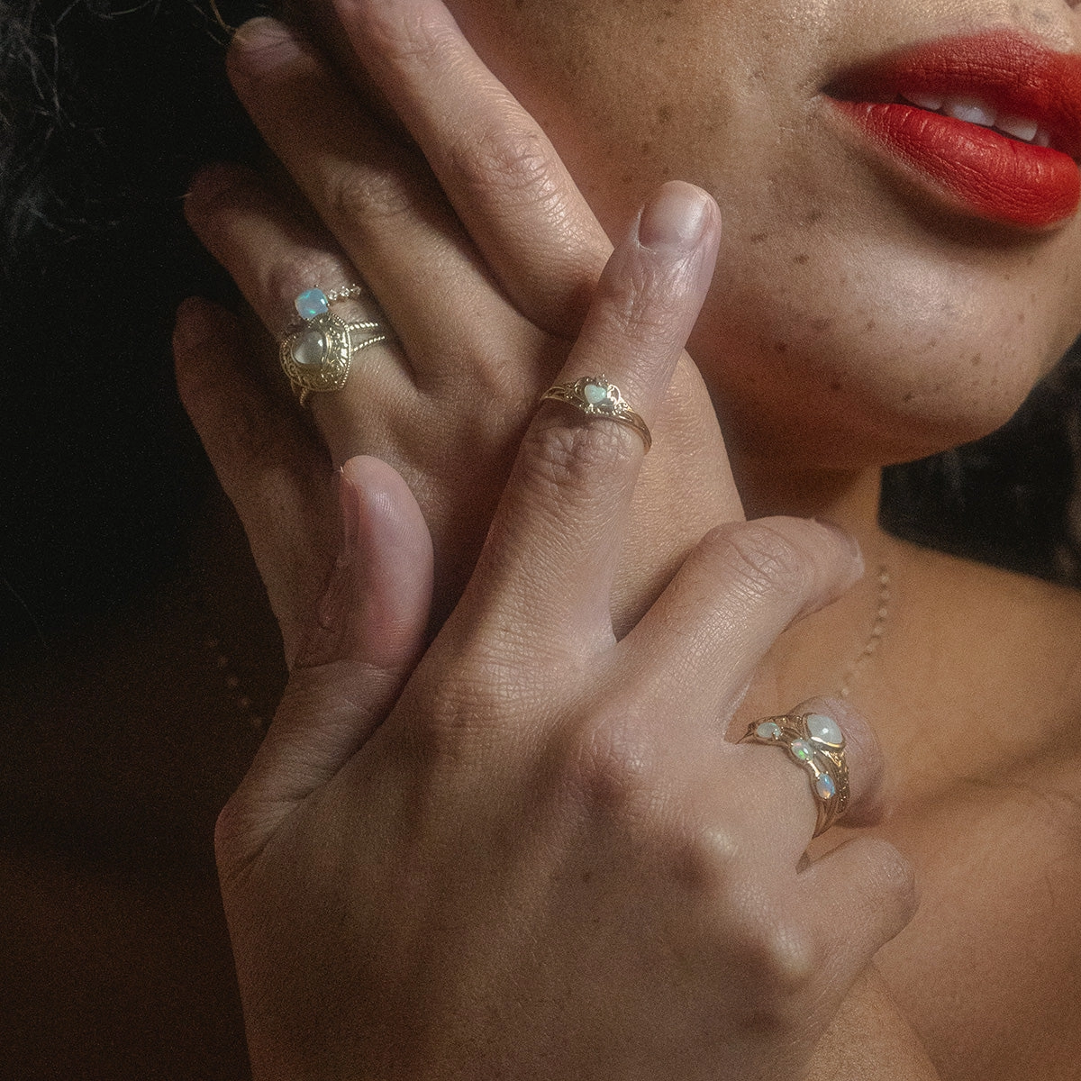 Solid Gold Lovely Opal Ring