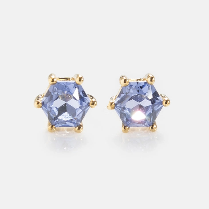 Solid Gold Modern Birthstone Studs
