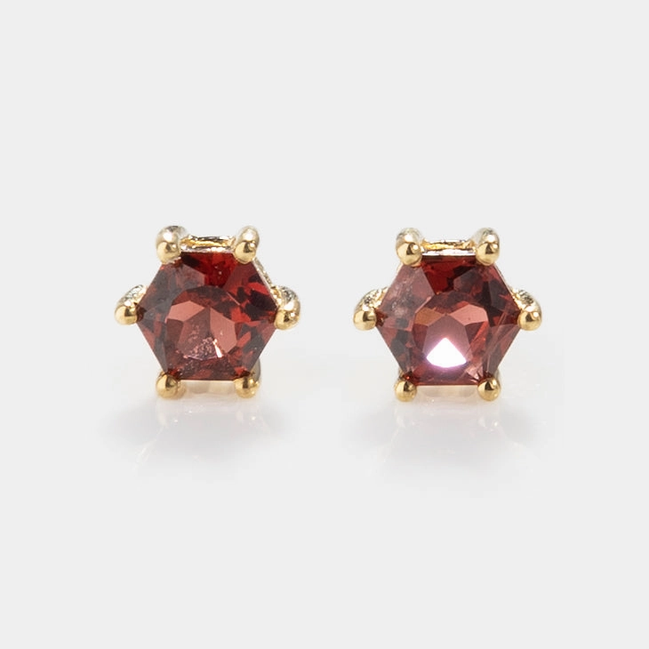 Solid Gold Modern Birthstone Studs