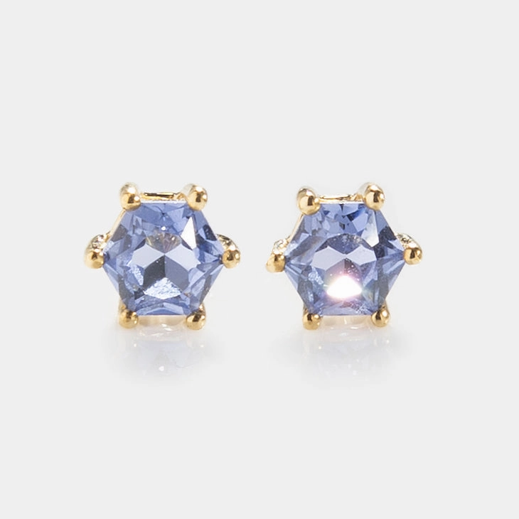 Solid Gold Modern Birthstone Studs