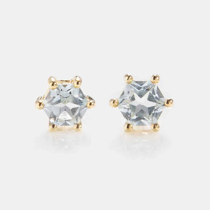 Solid Gold Modern Birthstone Studs