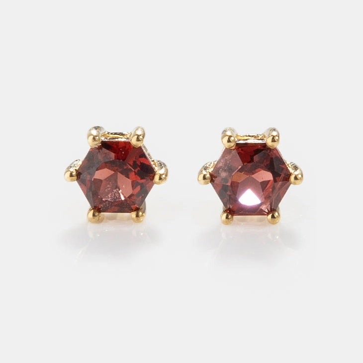 Solid Gold Modern Birthstone Studs