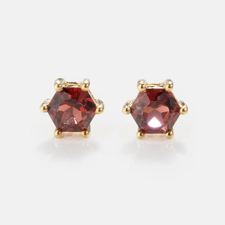 Solid Gold Modern Birthstone Studs