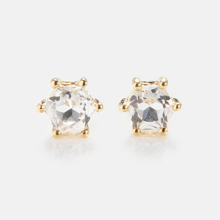 Solid Gold Modern Birthstone Studs
