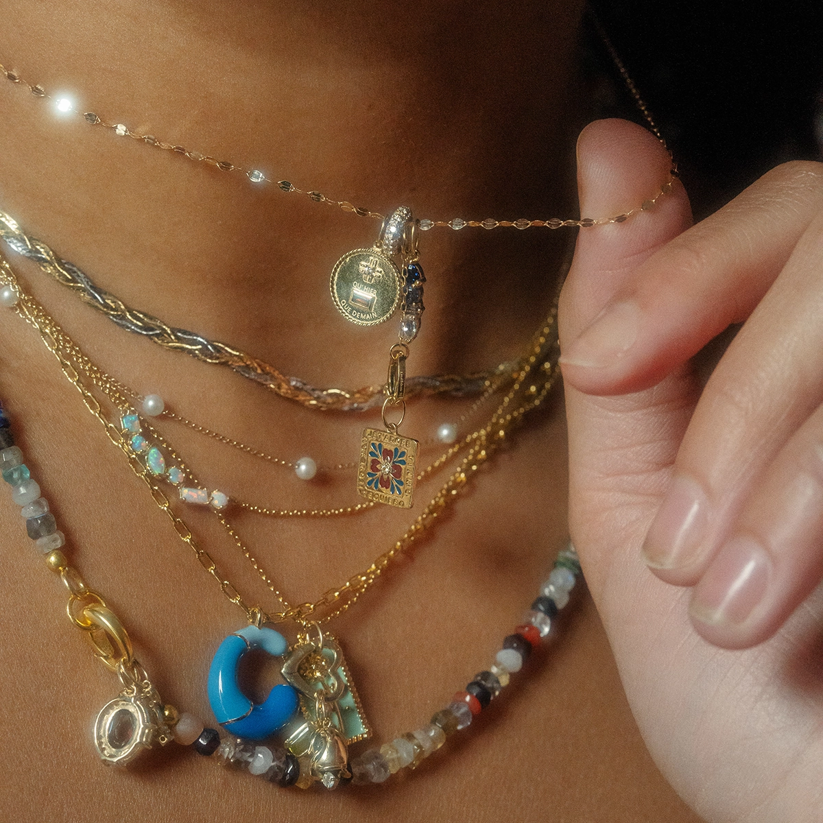 Solid Gold Modern Ombre Birthstone Charm