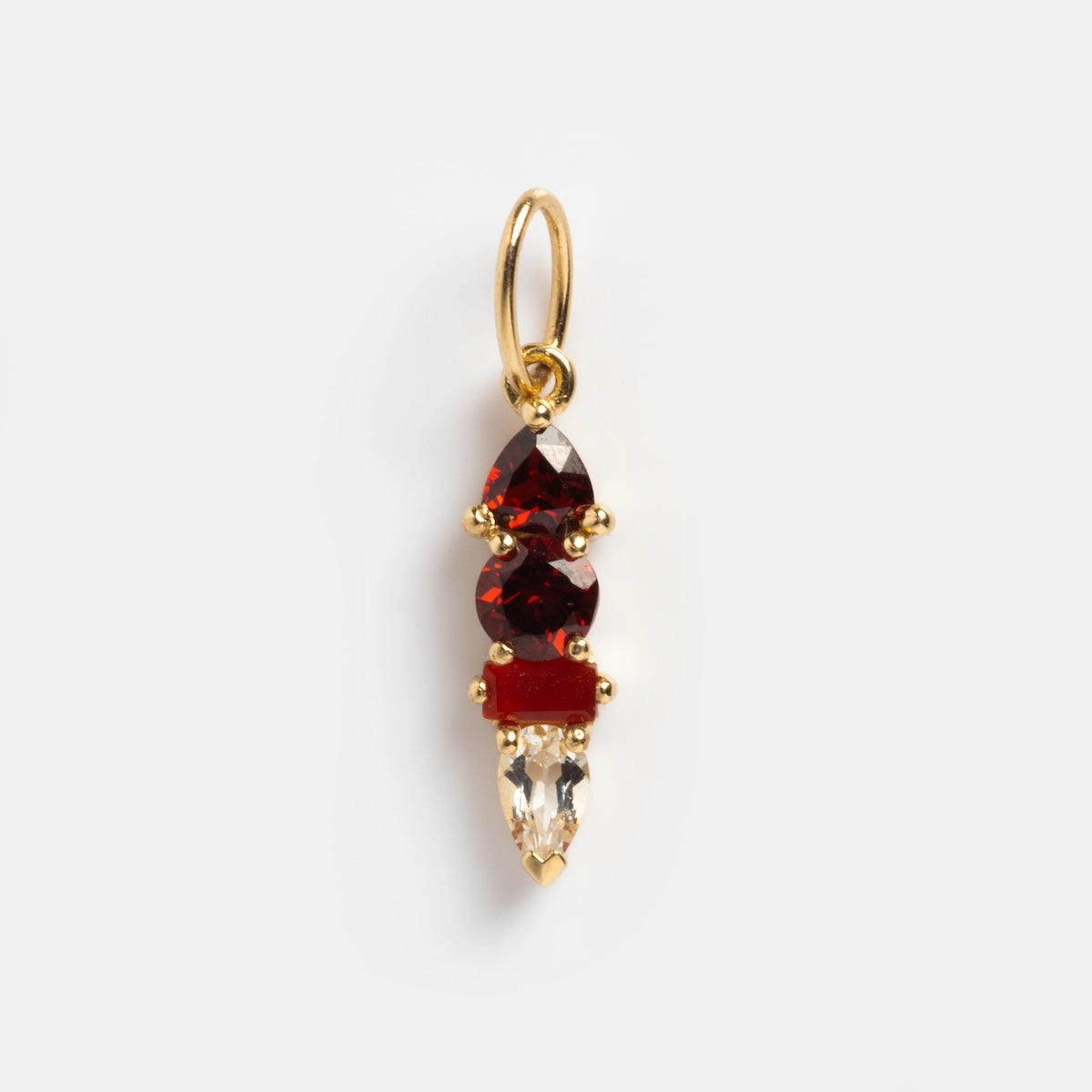 Solid Gold Modern Ombre Birthstone Charm