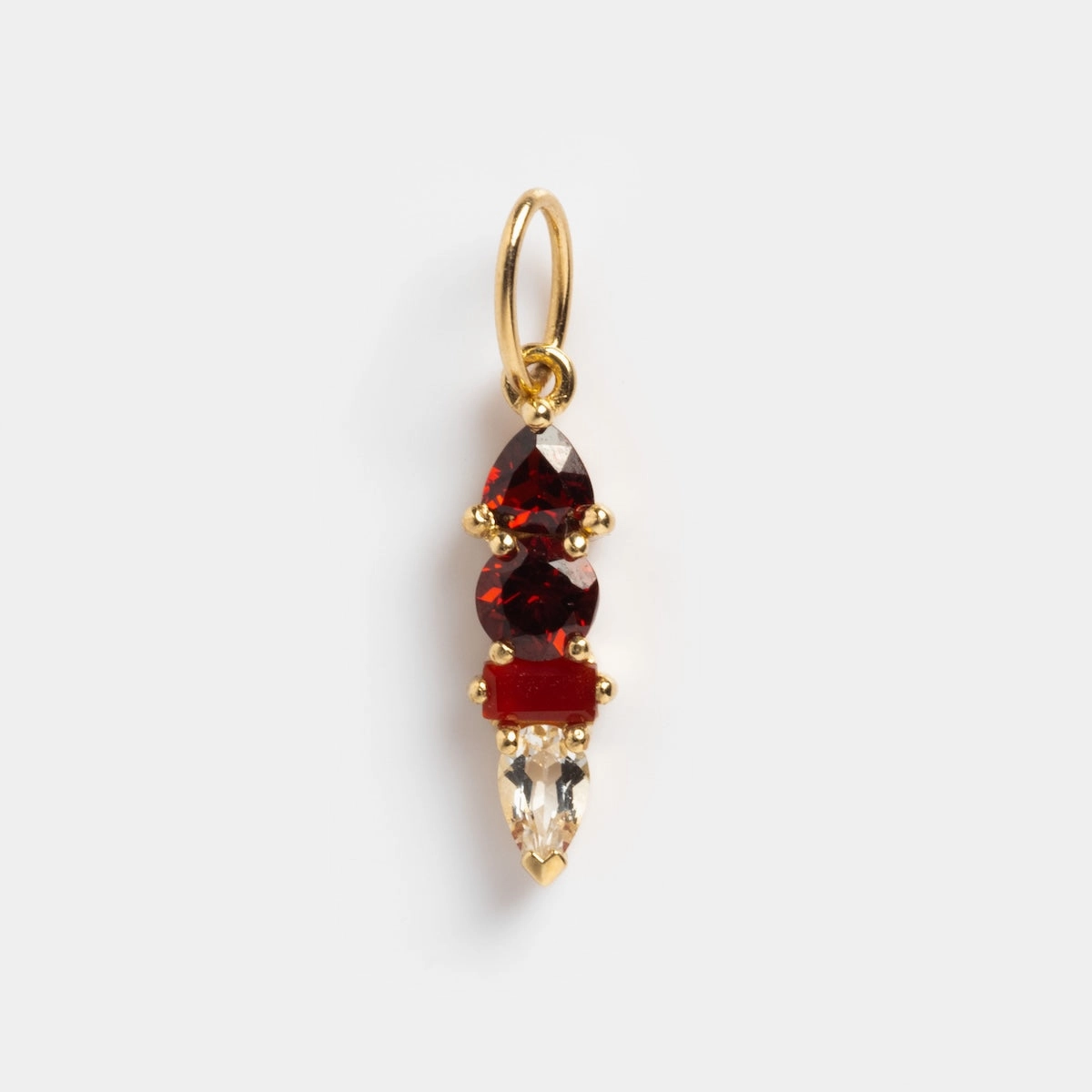 Solid Gold Modern Ombre Birthstone Charm