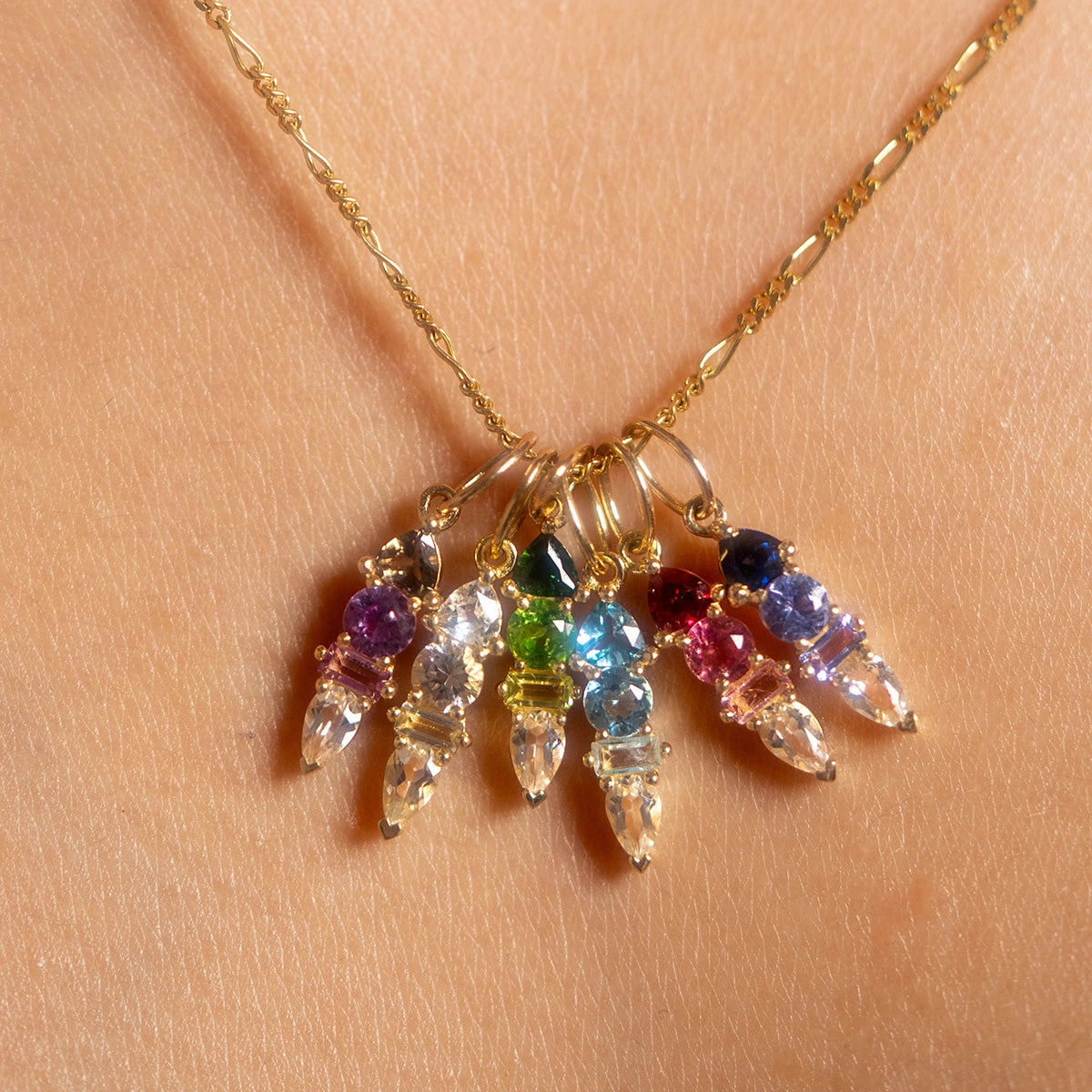 Solid Gold Modern Ombre Birthstone Charm