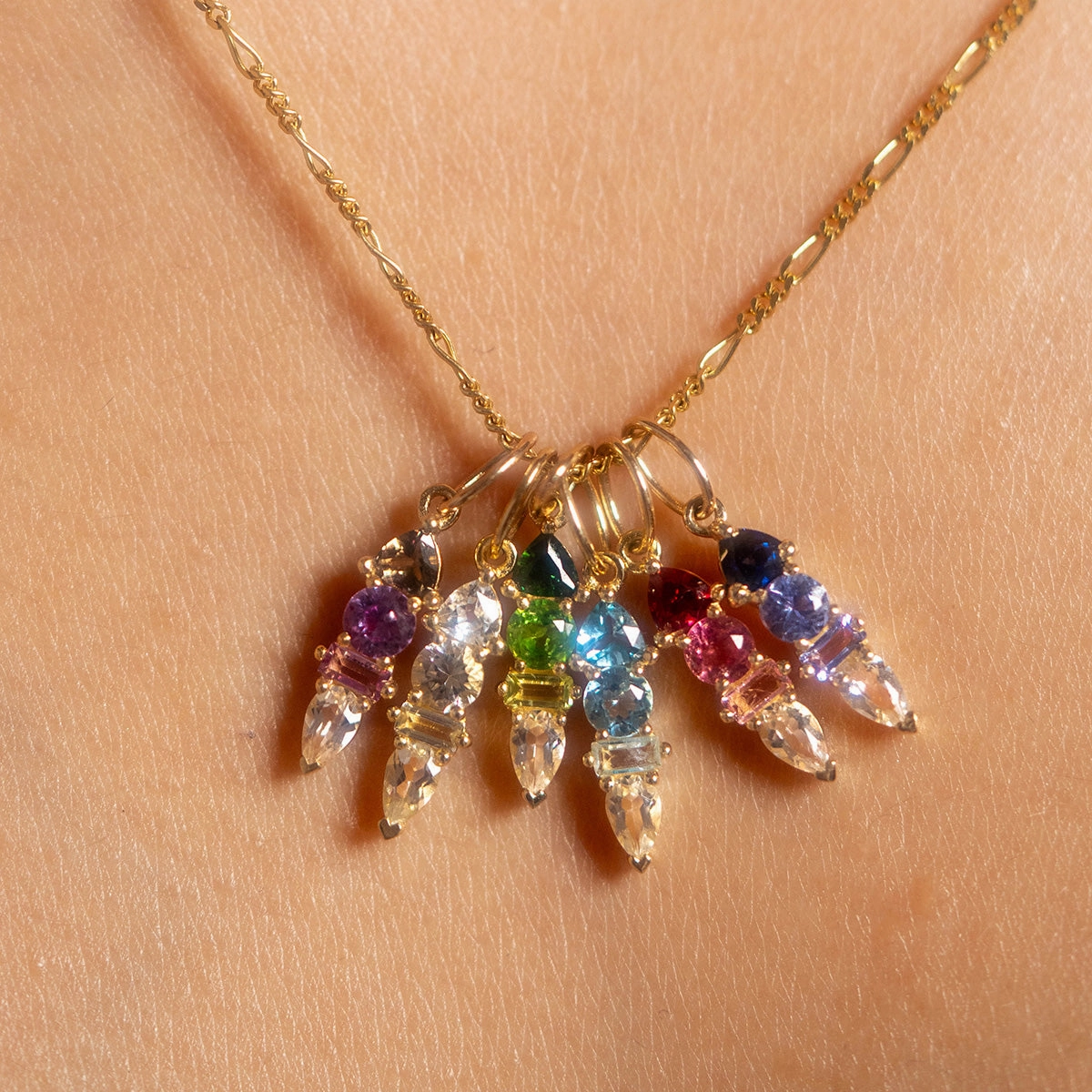 Solid Gold Modern Ombre Birthstone Charm
