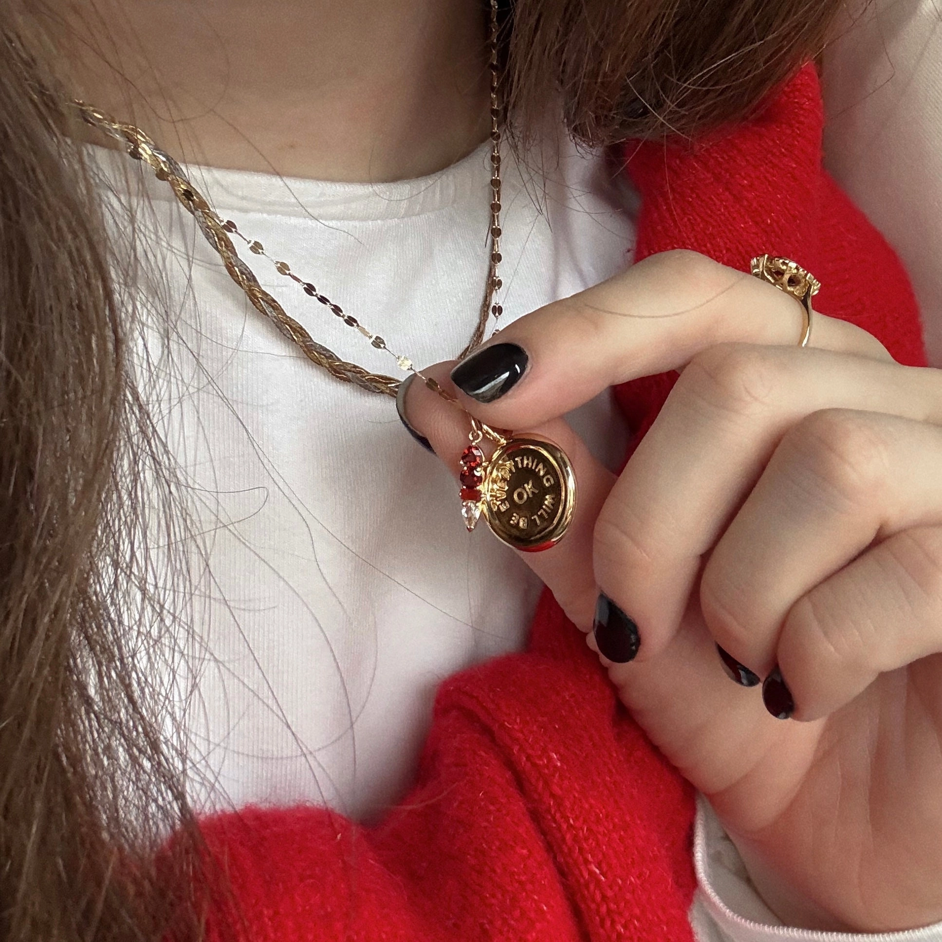 Solid Gold Modern Ombre Birthstone Charm