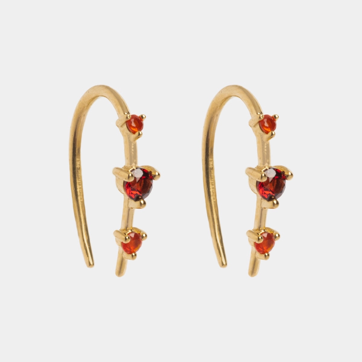 Solid Gold Ombre Birthstone Ear Huggers