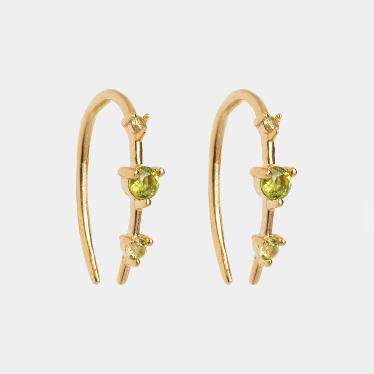 Solid Gold Ombre Birthstone Ear Huggers