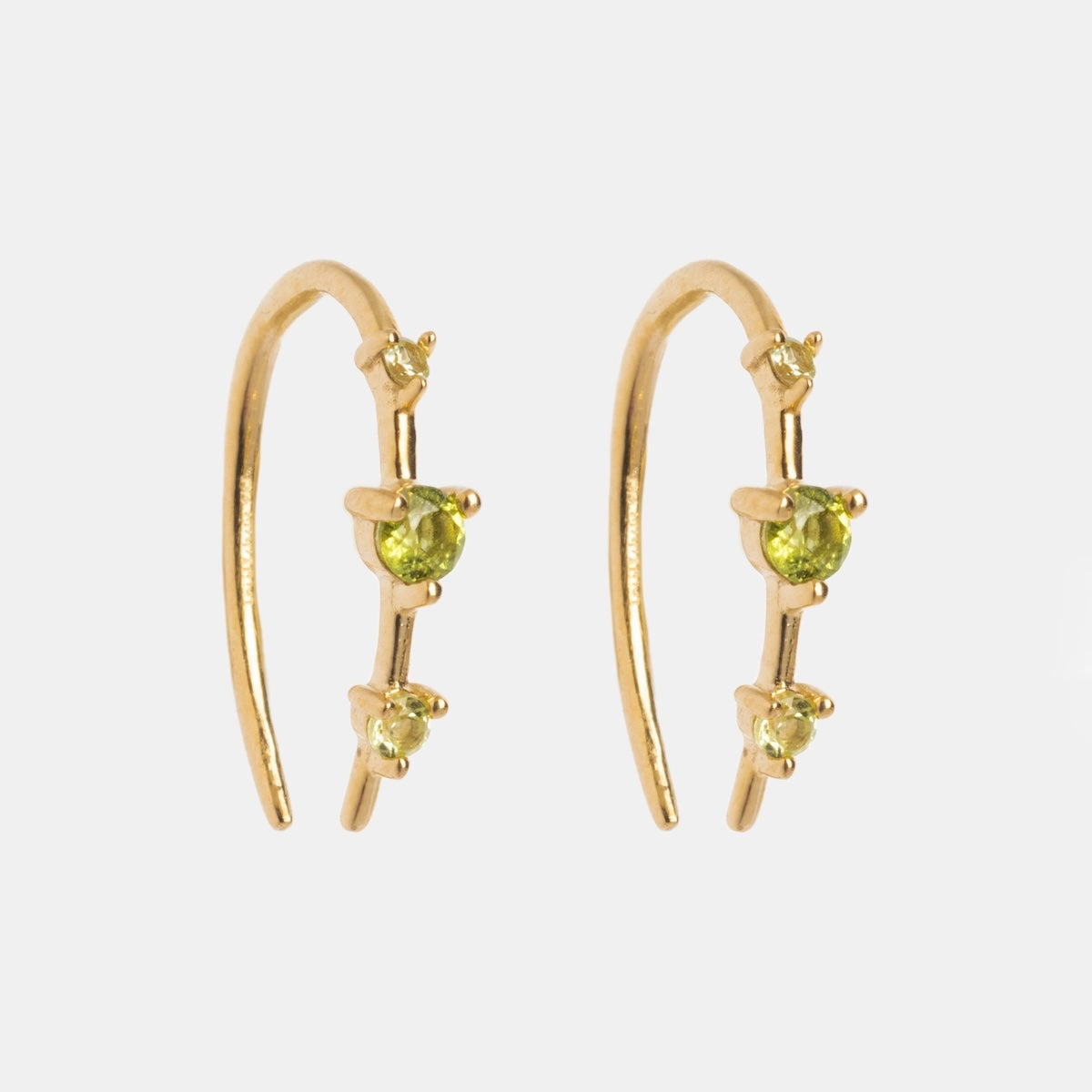 Solid Gold Ombre Birthstone Ear Huggers