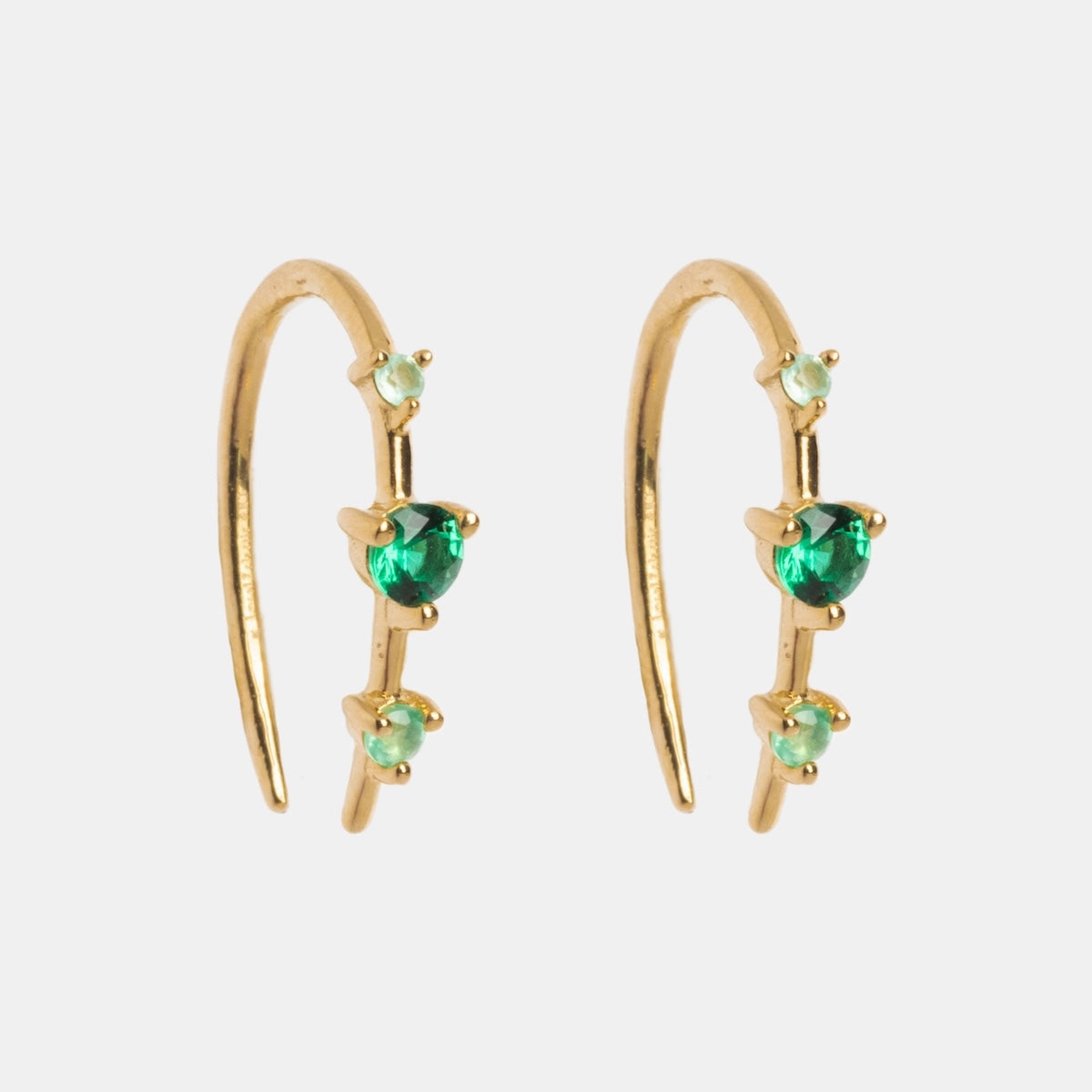 Solid Gold Ombre Birthstone Ear Huggers