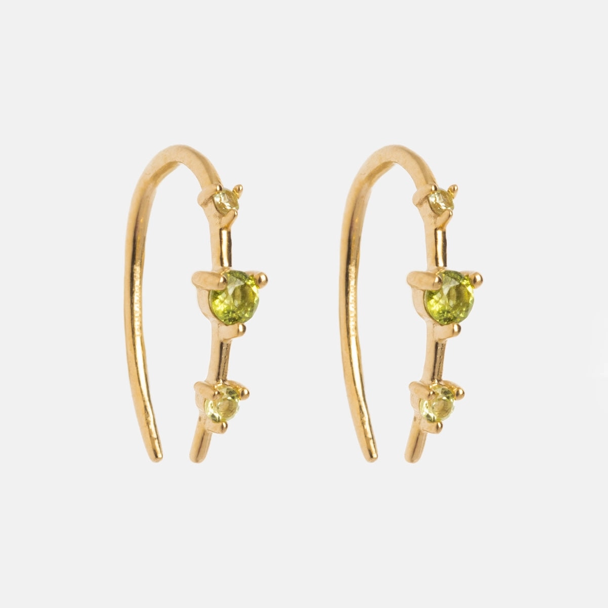 Solid Gold Ombre Birthstone Ear Huggers