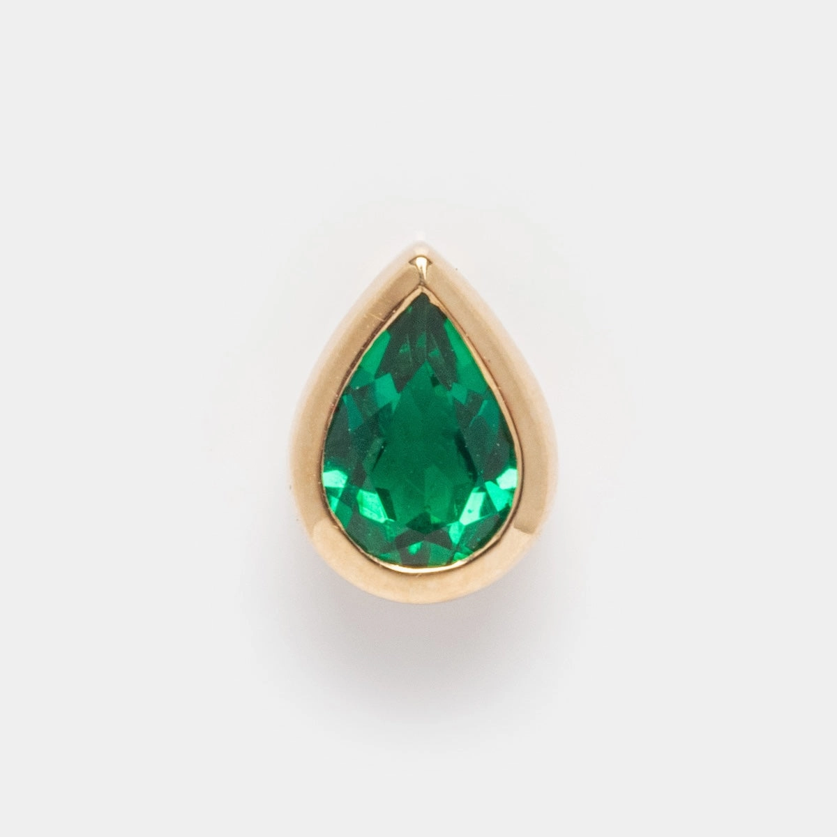 Solid Gold Pear Gemstone Slider Charm