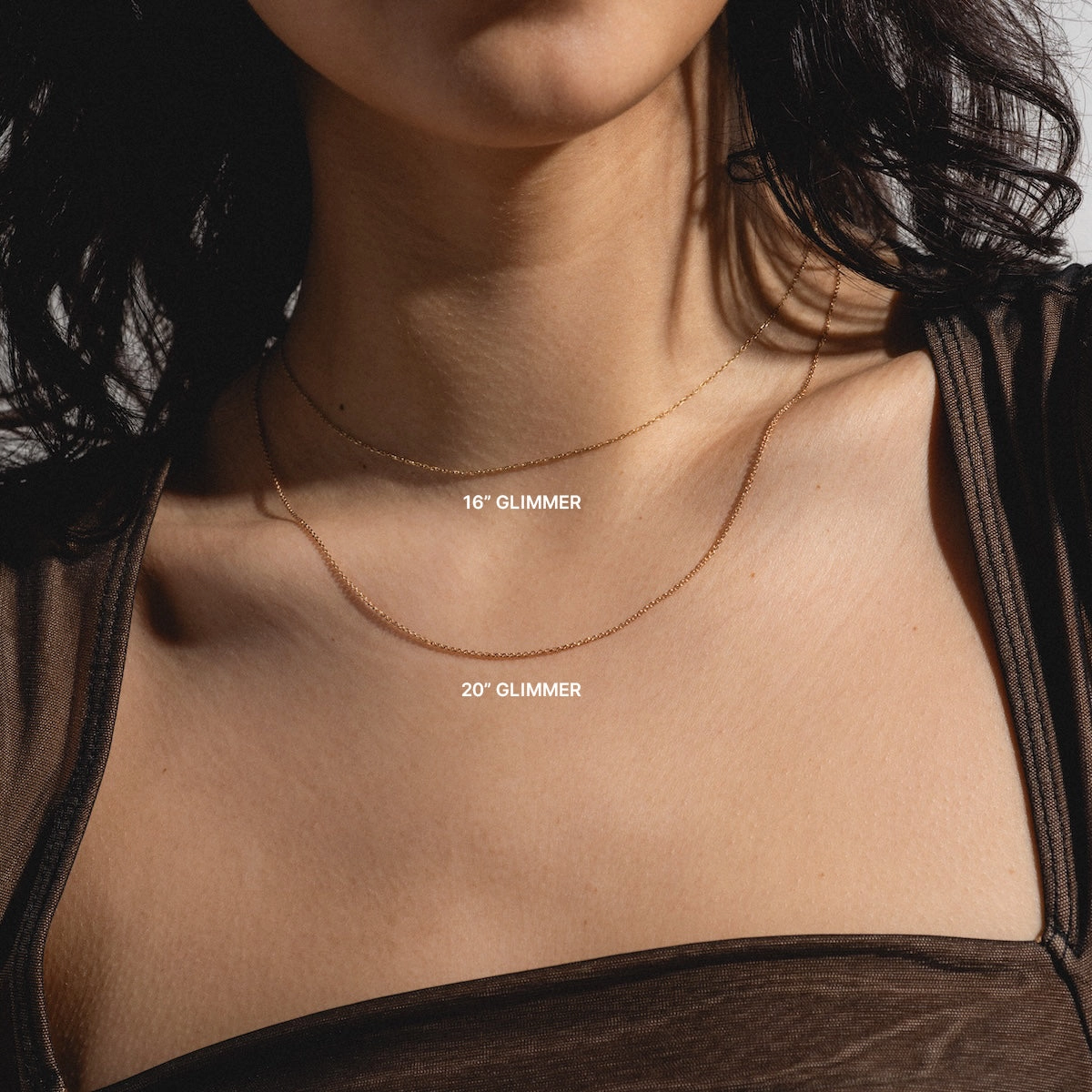 Solid Gold Simple Glimmer Gold Chain