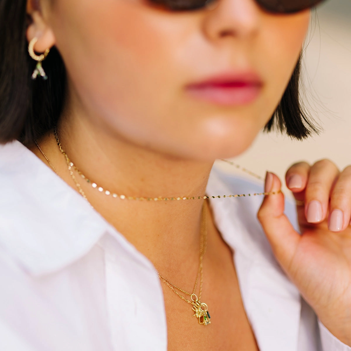 Solid Gold Sparkle Link Chain