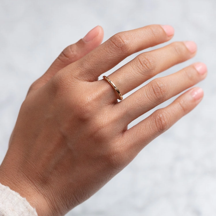 Solid Gold Starry White Sapphire Band