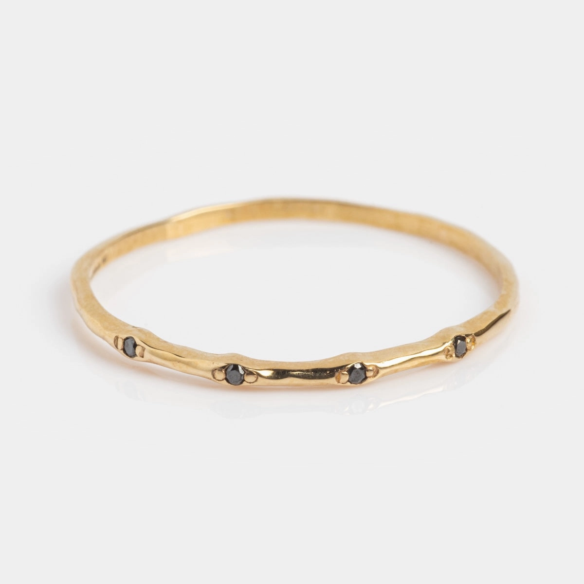 Solid Gold Textured Diamond Band