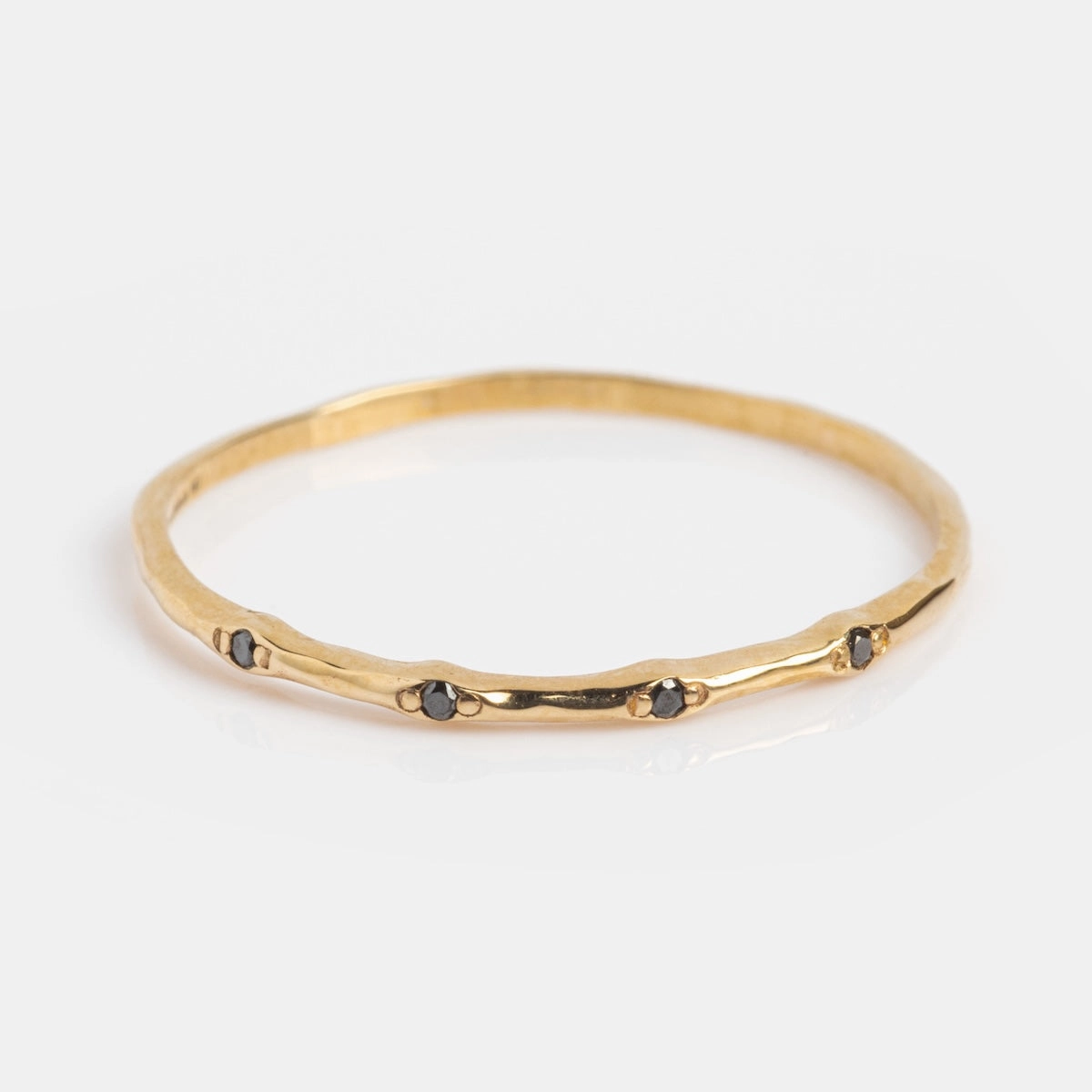 Solid Gold Textured Diamond Band