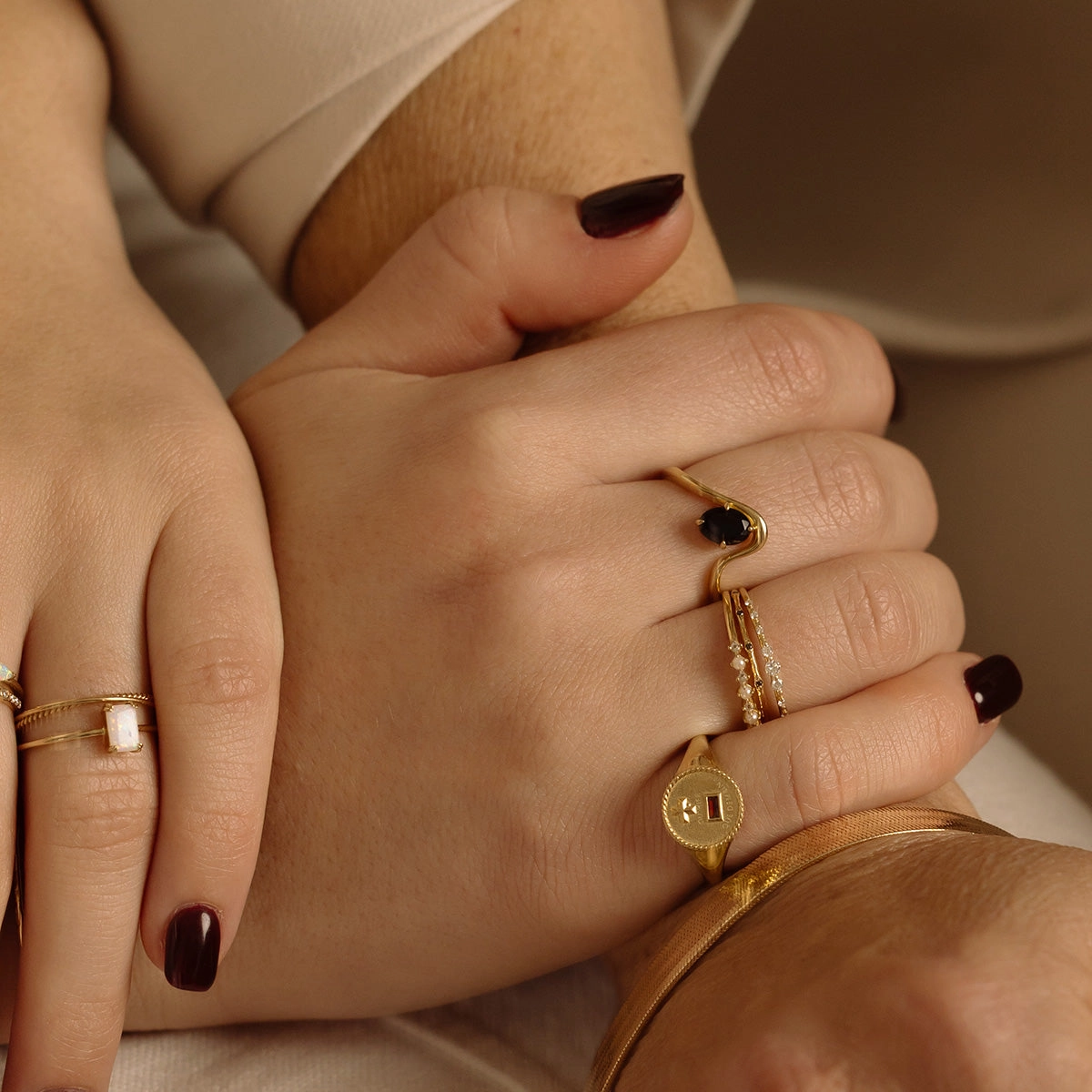 Solid Gold Textured Diamond Band