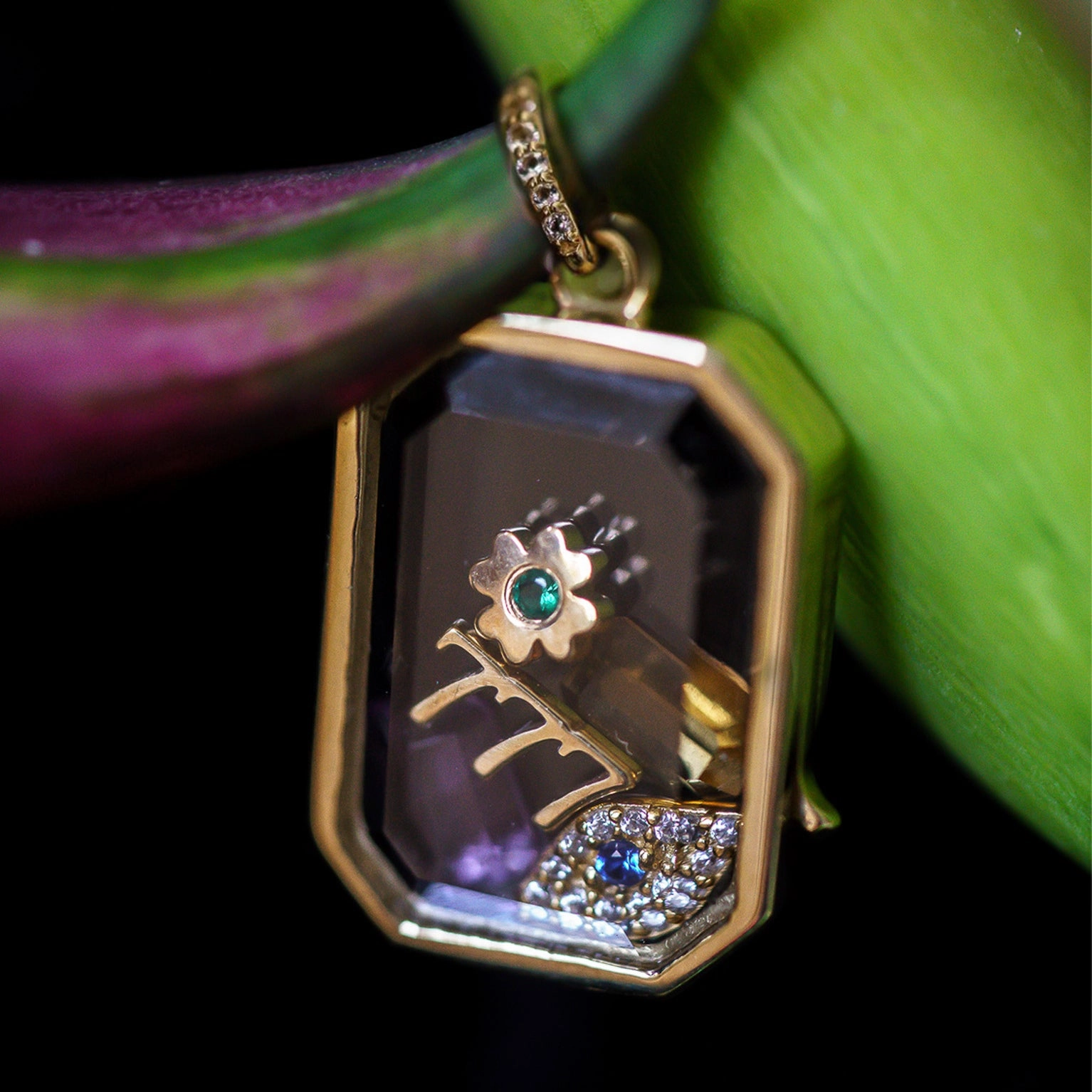 Solid Gold Tiny Angel Number Charm for Glass Charm Locket