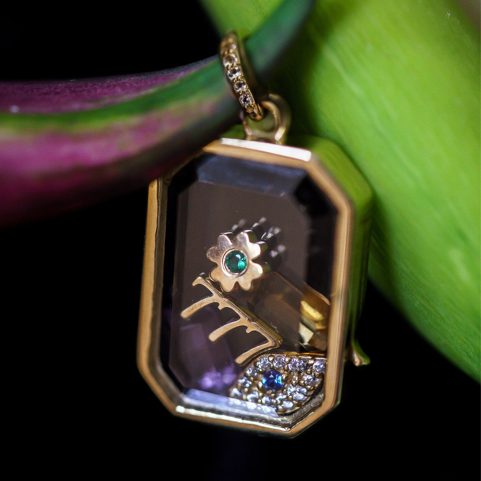 Solid Gold Tiny Angel Number Charm for Glass Charm Locket