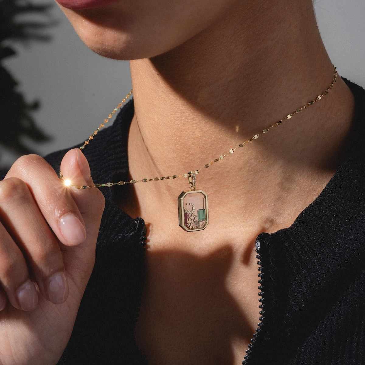 Solid Gold Tiny Birthstone Charm for Glass Charm Locket