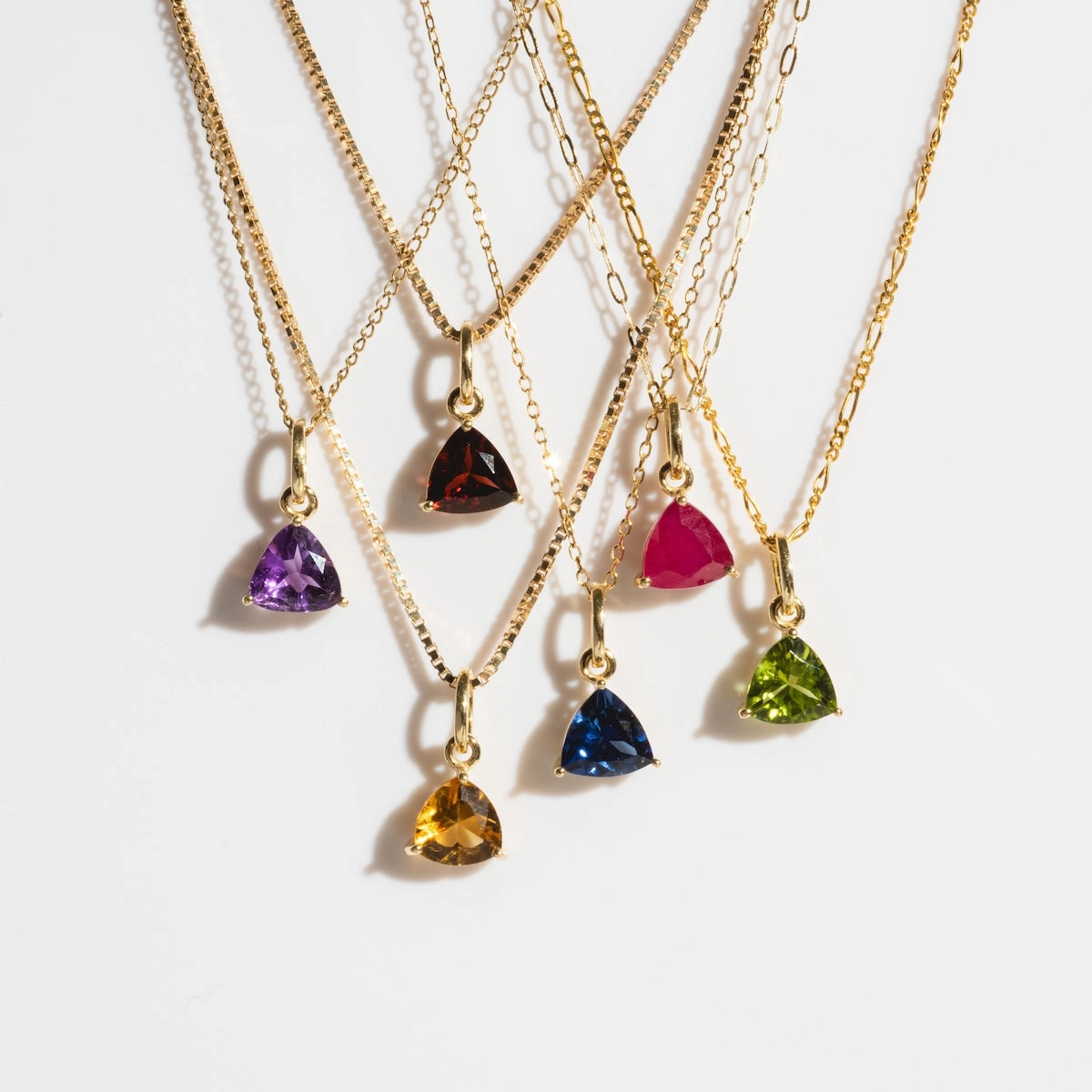 Solid Gold Trillion Birthstone Charm